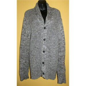 Banana Republic Large Chunky Sweater Coat Cardigan Baby Blue Brown White Tunic